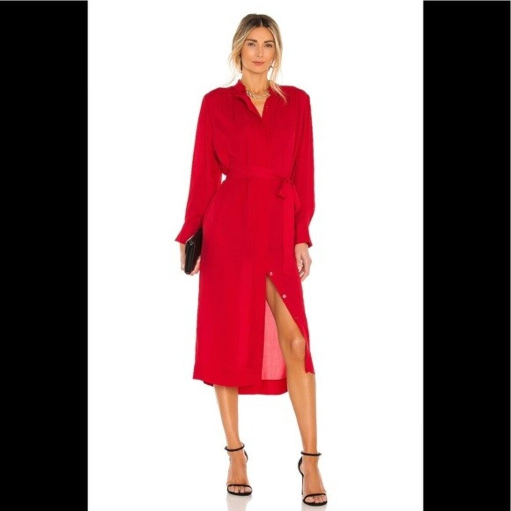 Rebecca Taylor 100% Silk Georgette Dress in Geranium Red Size XS